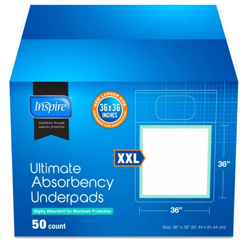 Inspire Extra Large Super Absorbent Disposable Bed Pads for Incontinence (36