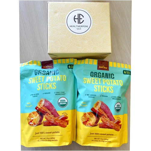 HealthEmpire SnakYard Sweet Potato Sticks 17oz (6/2.8 oz) and HealthEmpire Gift Box bundle (2packs)