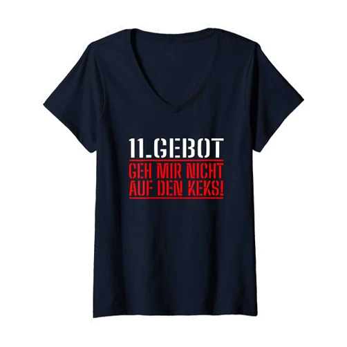 Bekleidung Sarkasmus Schule Job Büro Arbeit Motiv 11. Geh Mir Nicht Auf Den Biscuit Du Nervst Lass Mich [German Language] V-Neck T-Shirt