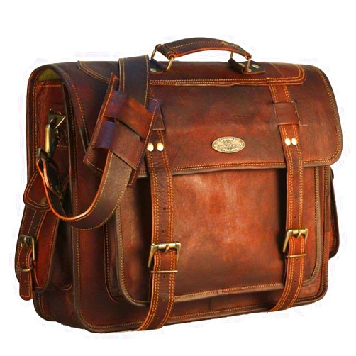 HULSH Leather Laptop Bags for Men Full Grain Leather Messenger Bag Leather Briefcase Computer Satchel Crossbody Shoulder Bag