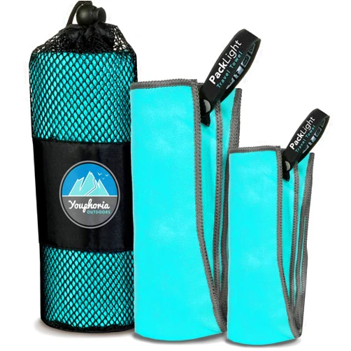 Youphoria Outdoors Traveling Fast Drying Lightweight Camping Towels - 3 Pack