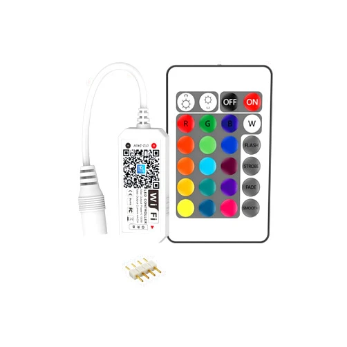 RGBZONE 4 Pin WiFi RGB LED Controller, RF Wireless Remote Control, DC 5V/12V/24V for 5050 3528 5630 RGB LED Strip Lights, Compatible with Alexa Google Home IFTTT