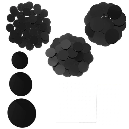 Yerliker 120 Pcs Acrylic Miniature Bases, 25mm 35mm 45mm Round Model Bases 2mm Thick Circular War Figure Bases, with Mini Clear Round Tapes for Gaming Miniatures Collectible War Table Game(Black)