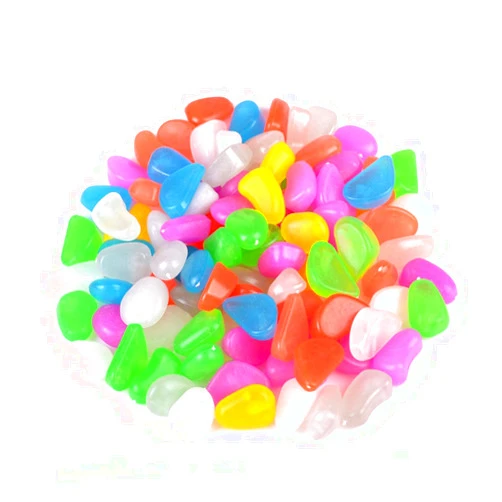 BESPORTBLE 100pcs Luminous Pebble Stones Glow The Dark for Aquarium Fish Tank Decorations Decorative Cobblestones for Garden and Yard Decor