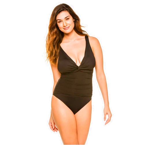 La Blanca Women's Standard Island Goddess Twist Front Underwire Mio One Piece Swimsuit