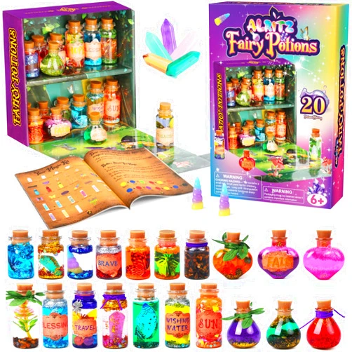 Alritz Fairy Potions Kit - Magic Mix Kit 20 Bottles, Halloween Decorations Garden Crafts Birthday Gifts Toys for Girls 6 7 8 9 10 Years Old