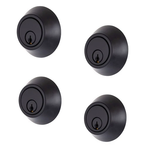 BRINKS Commercial - 4-Pack Single Cylinder Deadbolt Lock, Matte Black Finish - Meets ANSI Grade 1 Standards and has 3-Hour UL Fire Rating