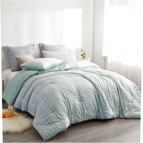 Anyfun Boho Comforter Set King, 3 Pieces (1 Comforter 104 * 90-2 Shams 20 * 26) Grey King Size Comforter Set, Soft Microfiber Striped Bed Set