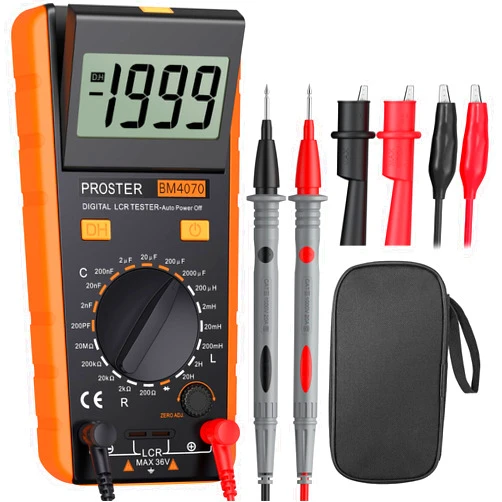 Proster LCR Meter - Capacitance Resistance Inductance Digital LCR Multimeter with LCD Over-Range Display
