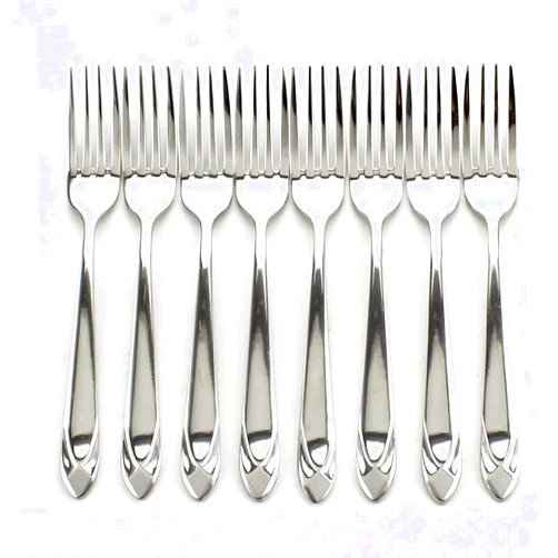 Z ZICOME Stainless Steel Forks Heavy Duty Flatware Forks Set, Diamond Pattern, 8 Pcs