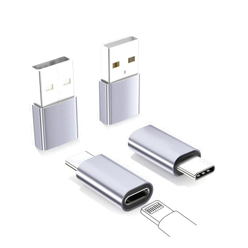 BRV Explorer Lightning to USB C Adapter (2Pack) & USB to USB C Adapter (2 Pack), USB-C to Lightning Adapter for iPhone 15/15 Pro/15 Pro Max/15 Plus, iPad Pro/Air, Samsung, Not for Audio/OTG