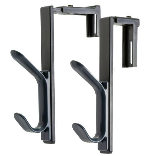 Officemate Double Coat Hooks for Cubicle Panels, Adjustable, Comes in 2 Pack (22009) Black