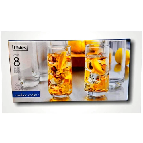 Libbey Madison Cooler Glasses, 8 Pieces, 16 oz