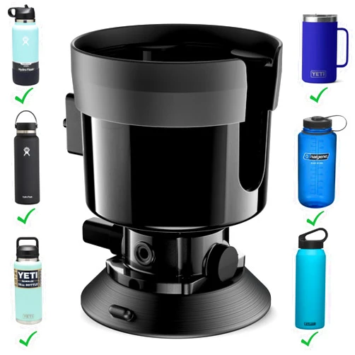 Integral Vacuum Expander - Expanded Cup Holder with Vacuum Pad Mount - 4.5