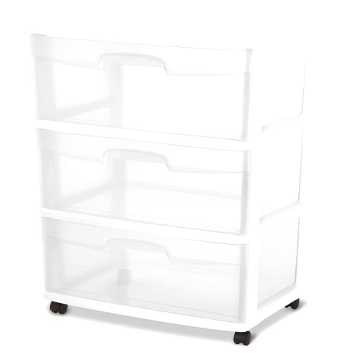 Generic Wide 3-Drawer Cart in White