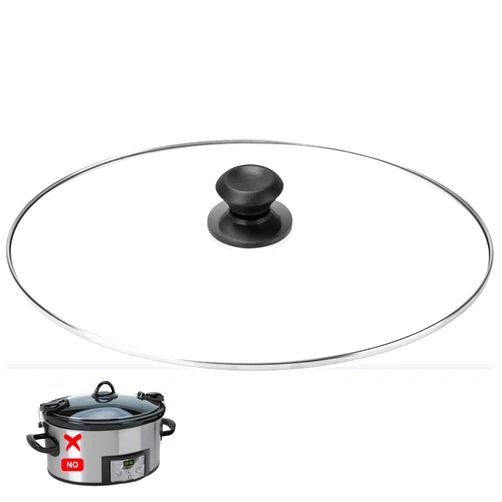 Qvin Oval Glass Lid for 7QT Slow Cooker Fit Most Major 7-Quart Crock Pots