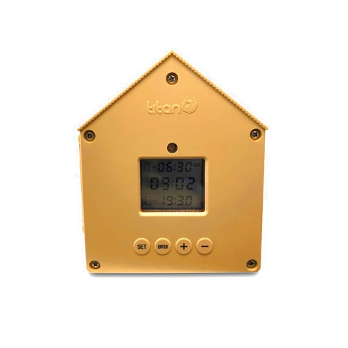 Titan Incubators HD Power Automatic Chicken Coop Door Opener with Light Sensor and Timer 5KG Lift, Yellow