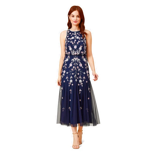 Adrianna Papell Women's Beaded Blouson Dress
