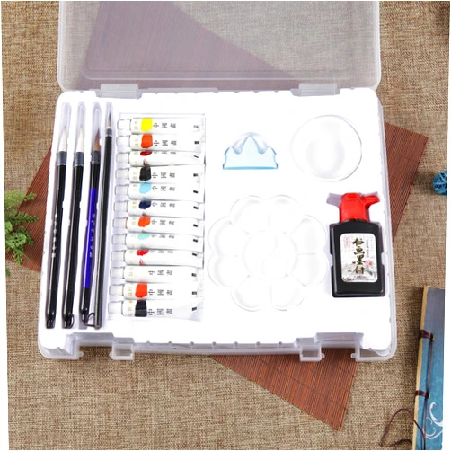 Corciosy Chinese Calligraphy Set, Calligraphy Painting Writing Brushes, 100ml Ink, 30pcs Rice Paper, Chinese Watercolor Brushes Gift Set, Kanji Sumi Art set with Portable for Beginners