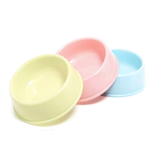 BOCHO Plastic Dog Bowls,Food Dishes & Water Bowl for Dogs, Cats or Other Small Animals-Color Set (Candy colors, Medium)