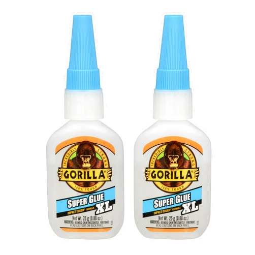 Gorilla Super Glue XL, Clear Glue, 25 Gram (Pack of 2) - All Purpose and Fast Setting for Projects and Repairs