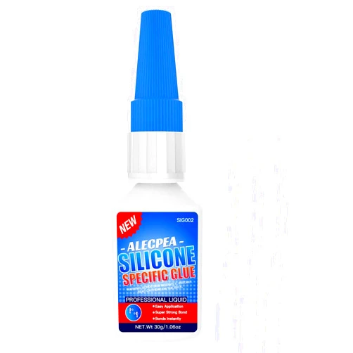 ALECPEA 30g Silicone Glue - Fast-Bonding & Weatherproof Adhesive for Silicone, Silicone Rubber, Liquid Silicone, CAR, TPU, TPR, TPE - Quick Set in 15 Seconds, 3 Applicator Nozzles