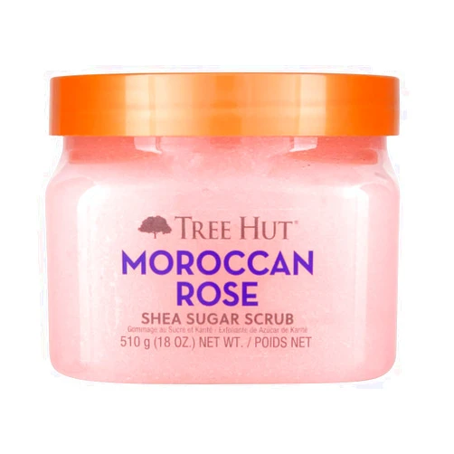 Tree Hut Moroccan Rose Shea Sugar Scrub, Exfoliating & Hydrating Body Scrub with Shea Butter & Essential Oils, Smooth & Soften Skin, Holiday Gift & Stocking Stuffer, 18 oz