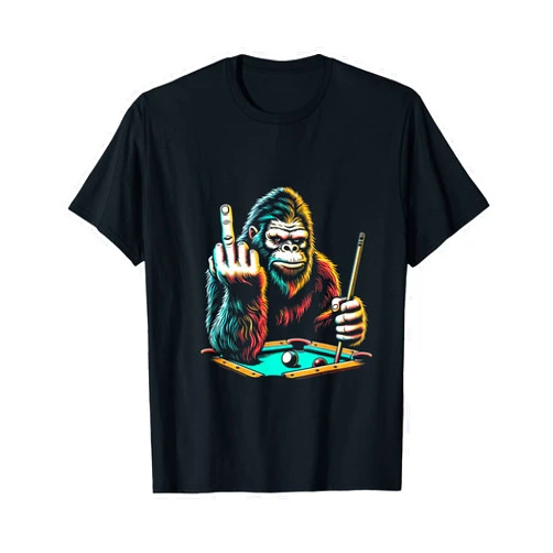 Funny Billiard Pool Player Retro Bigfoot Sasquatch Funny Billiards Pool Player Retro Bigfoot Sasquatch T-Shirt