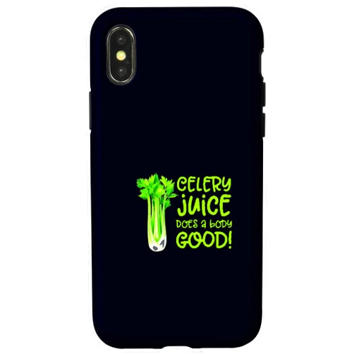 Funny Celery Juice Vegan Superfood Detox Apparel Celery Juice Does A Body Goog Funny Vegan Superfood Case for iPhone X/XS