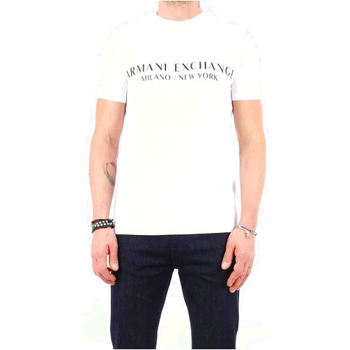 A｜X ARMANI EXCHANGE A | X ARMANI EXCHANGE Men's Short Sleeve Milan New York Logo Crew Neck T-Shirt