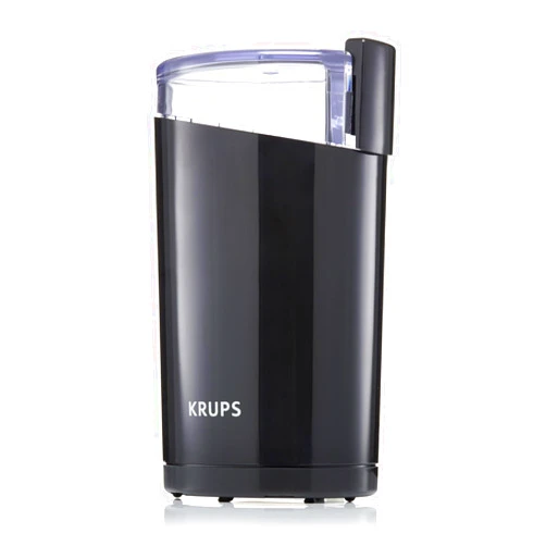 Krups One-Touch Coffee and Spice Grinder 3 Ounce Bean Hopper Easy to Use, One Touch Operation 200 Watts Coffee, Spices, Dry Herbs, Nuts, 12 Cup Black