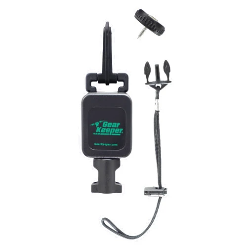 Gear Keeper Aluminum Wading Staff Tether Retractor - Premium Fishing Accessories with Snap Clip and Threaded Stud Mount, QC-II Split Ring & Lanyard Loop - Heavy-Duty Fishing Tools - Made in USA