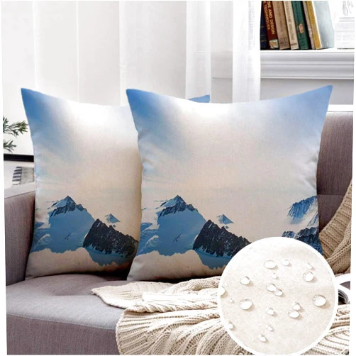 Moyseedn Decorative Throw Pillow Covers 20x20 Set of 2 Vinson Massif Sentinel Landscape Sky Range Ellsworth Ice Snow Mount White Mountains Tundra Nature Pillow Covers for Couch Sofa Outdoor Home Decor