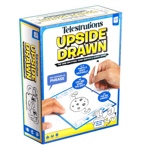 USAOPOLY Telestrations Upside Drawn | Family Board Game & Group Game | Partner Up & Draw Upside Down | Team Game from The Makers of Telestrations | Draw & Guess to Clues