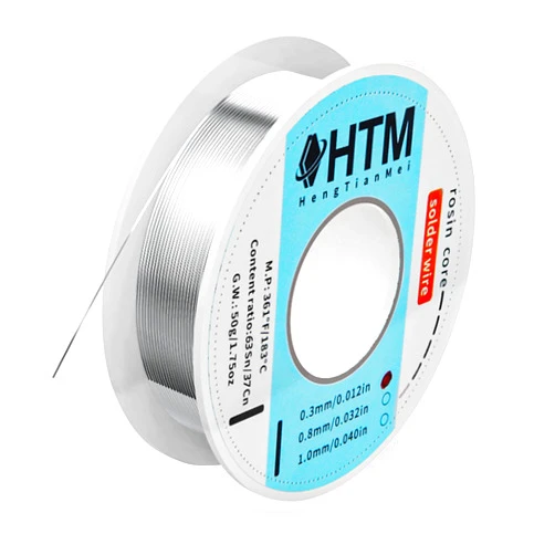 HengTianMei 63/37 Rosin Core Tin Lead Solder Wire For Electrical Soldering(0.3mm/50g)