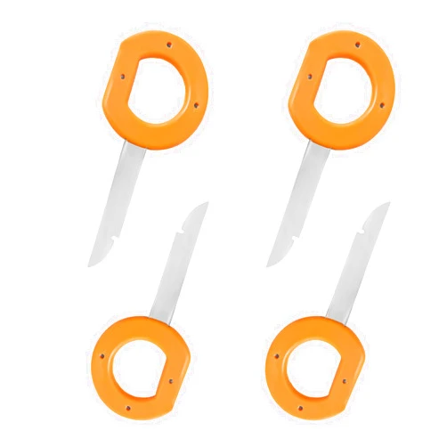 Ohleats 4 PCS Car Radio Removal Tool Key, Unit CD DVD Host Key Disassembly Tool with Easy Grip Handles & Stiff Blades, Stereo Single and Double DIN Replacement Key, Car Accessories