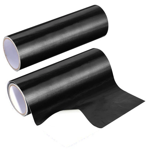 Hicarer Thermal Heat Shield Barrier Adhesive, Aluminized Fiberglass Heat Shield Resistant Material Tape, Heat Insulation Sheet for Auto Use, House, Barbecue(Black,12 x 236 Inch)