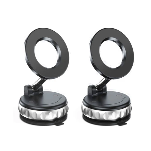 Avischai 2-Pack Vacuum Suction Magnetic Phone Holder for Car Dashboard, Windshield - Hands-Free Strong Grip Mount with 360° Rotation for iPhone & Android Phones