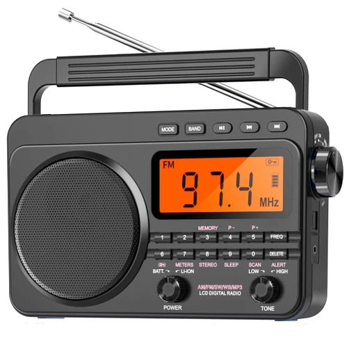 Jazmm NOAA Weather Alert Radio,Digital AM FM Shortwave Radio with Best Reception,4000mAh Rechargeable Portable AM FM Radio,Support SD Card and USB MP3 Player,Powered by 4D Battery for Emergency,Hurricane