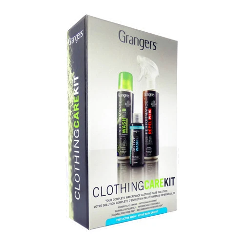 Granger's Grangers All-In-One Clothing Care Kit with Performance Wash (10 oz), Performance Repel Plus 9.3 oz Spray), and Active Wash for Base layers (1 oz)