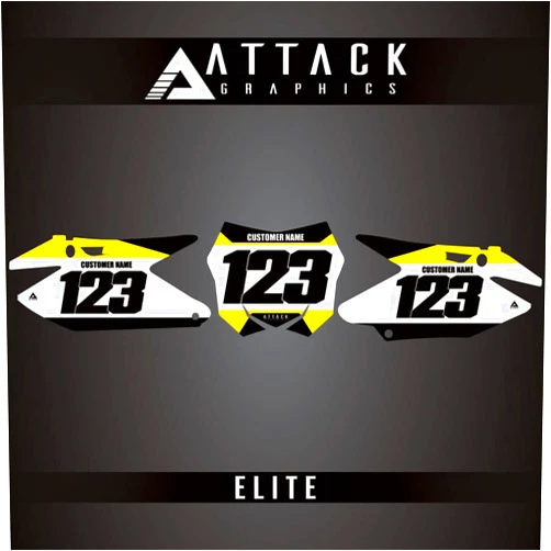 Attack Graphics Elite Restyle Number Plate Backgrounds Polisport MX Restyling Kit for Suzuki RM125 2001-2007
