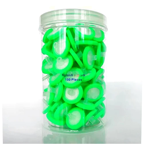 Lichen cottage Syringe Filters Nylon Membrane - 25mm Membrane Diameter ,0.22um Pore Size,Pack of 100