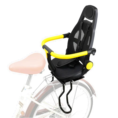 OUSEXI Rear Back Seat for Kids Back Mount, Upgrade Rear Mounted Child Bike Seat with Backrest Armrest Foot Pedals - Width Adjustable Bicycle Rear Seat for Kids, Fits Most Rear Frames