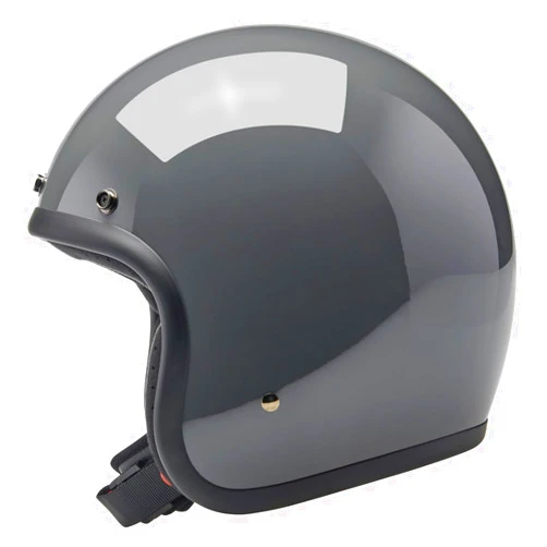 Biltwell Bonanza Gloss Storm Grey Motorcycle Helmet DOT Approved