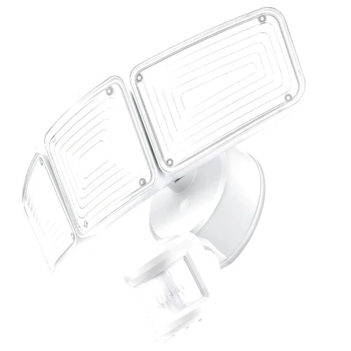 Home Zone Security SMD LED Outdoor Flood Light, 5000 Lumens, 5000K Bright White, Dusk to Dawn, Always On, Linkable with Other Lights, Long & Wide 70’ x 240° Motion Sensor Detection, Aluminum Heads