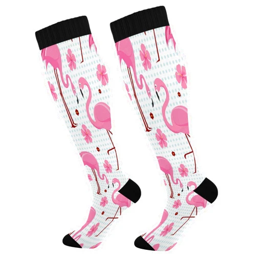 Kigai Christmas Gnomes Compression Socks Women Men Knee High Stockings for Sports,Running,Travel 1Pair