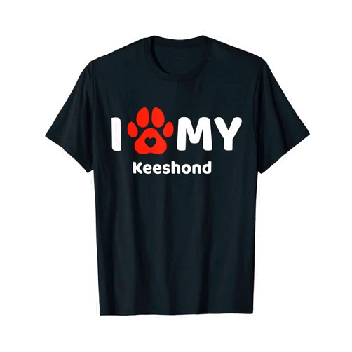 I Love My All Dog Names Tees I Love My Keeshond Funny Dog Gift T-Shirt