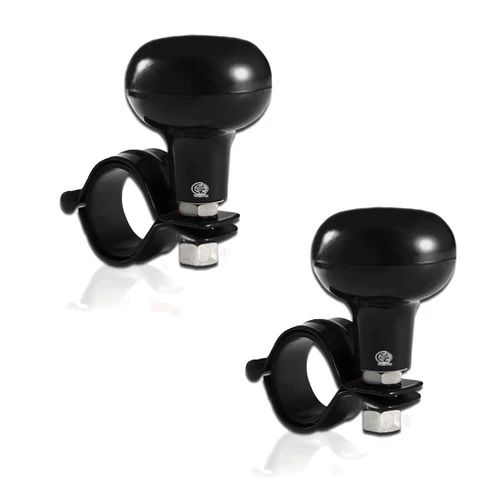 VaygWay Universal Fit Vehicle Steering Wheel Suicide Spinner Knob- Black Car Suicide Ball Power Handles- Vehicle Tractor Boat Black Spinner Knob- Wheel Accessories Arthritis Handicap Spinners (2 Pk)