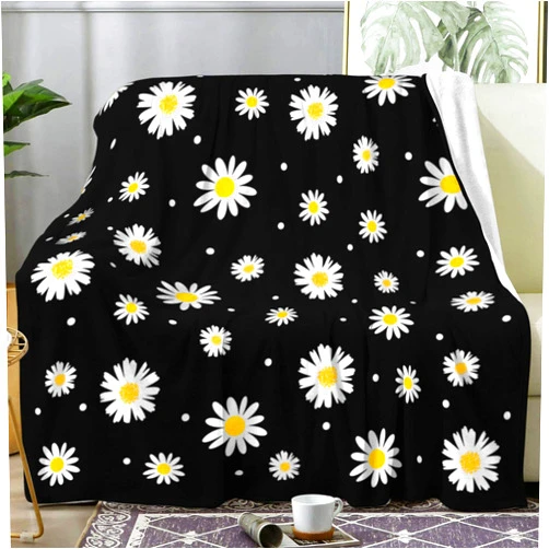 RUVNSR Daisy Blanket Floral Daisies Fuzzy Flannel Throw Blankets Flowers Plush Decor Cozy Bedding for Bed Couch Living Room Kids Girls Women Adults Gifts 50