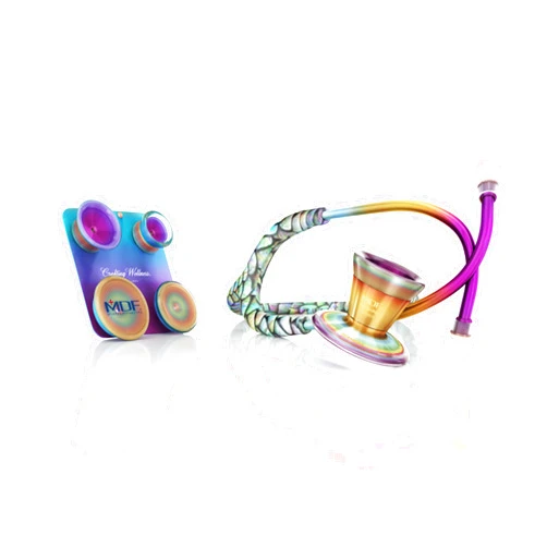 MDF Instruments Mermaid Kaleidoscope ProCardial Cardiology Stethoscope + MDF Pediatric and Neonatal Attachments with Clip